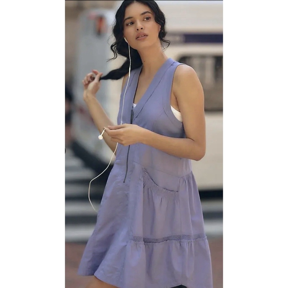 Daily Practice Anthropologie Trek Utility Mini Dress Women's Size Small - Purple